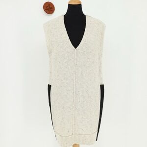By Malene Birger Maryanni Satin Trim Oversized V-Neck‎ Sweater Lagenlook Lagom